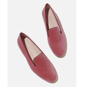 Margaux x Gal Meets Glam Pink Velvet Loafers Size 37 US 7 New $245